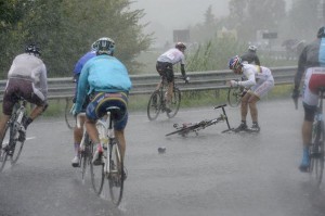 Condition météo exécrables aux Mondiaux de cyclisme à Florence le dimanche 30/09/2013.